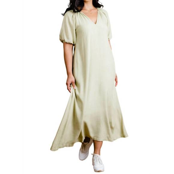 ABLE Dresses & Skirts - NEW ABLE amari puff sleeve maxi dress in pear